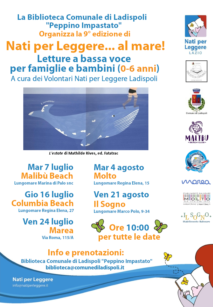 SI CONCLUDE LA NONA EDIZIONE DI NATI PER LEGGERE... AL MARE